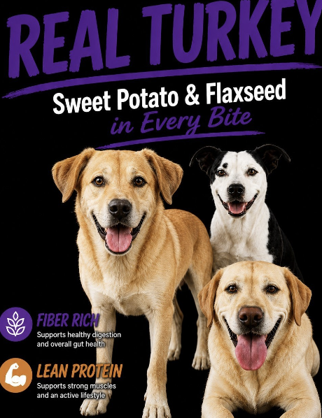 Turkey Sweet Potato with Flaxseed Bites Dog Treats Made in USA